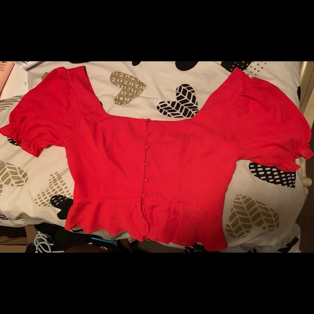 F21 Red Blouse